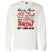 Load image into Gallery viewer, Designs by MyUtopia Shout Out:Don&#39;t Fear My Pitbull, Fear Me Adult Long Sleeve Tee,White / S,Long Sleeve T-Shirts

