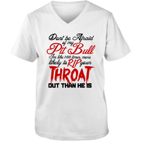 Load image into Gallery viewer, Designs by MyUtopia Shout Out:Don&#39;t Fear My Pitbull, Fear Me Adult Unisex V Neck Tee,White / S,Ladies T-Shirts
