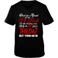 Load image into Gallery viewer, Designs by MyUtopia Shout Out:Don&#39;t Fear My Pitbull, Fear Me Adult Unisex V Neck Tee,Black / S,Ladies T-Shirts
