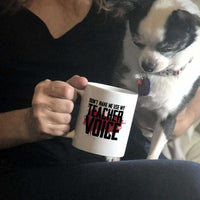 Load image into Gallery viewer, Designs by MyUtopia Shout Out:Don&#39;t Make Me Use My Teacher Voice White Ceramic Coffee Mug
