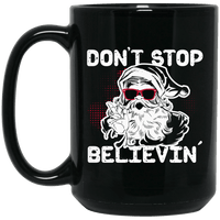 Load image into Gallery viewer, Designs by MyUtopia Shout Out:Don&#39;t Stop Believin - Ceramic Coffee Mug - Black,15 oz / Black,Ceramic Coffee Mug

