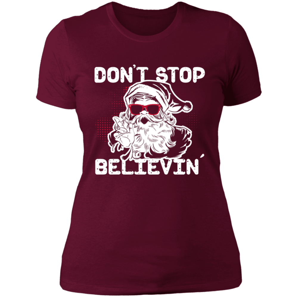 Designs by MyUtopia Shout Out:Don't Stop Believin - Ultra Cotton Ladies' T-Shirt,Maroon / X-Small,Ladies T-Shirts