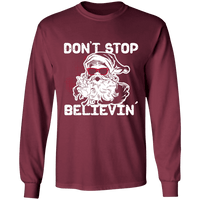 Load image into Gallery viewer, Designs by MyUtopia Shout Out:Don&#39;t Stop Believin - Ultra Cotton Long Sleeve T-Shirt,Maroon / S,Long Sleeve T-Shirts
