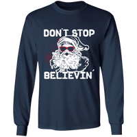 Load image into Gallery viewer, Designs by MyUtopia Shout Out:Don&#39;t Stop Believin - Ultra Cotton Long Sleeve T-Shirt,Navy / S,Long Sleeve T-Shirts
