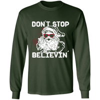 Load image into Gallery viewer, Designs by MyUtopia Shout Out:Don&#39;t Stop Believin - Ultra Cotton Long Sleeve T-Shirt,Forest Green / S,Long Sleeve T-Shirts
