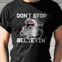 Load image into Gallery viewer, Designs by MyUtopia Shout Out:Don&#39;t Stop Believin&#39; Santa Adult Unisex T-Shirt
