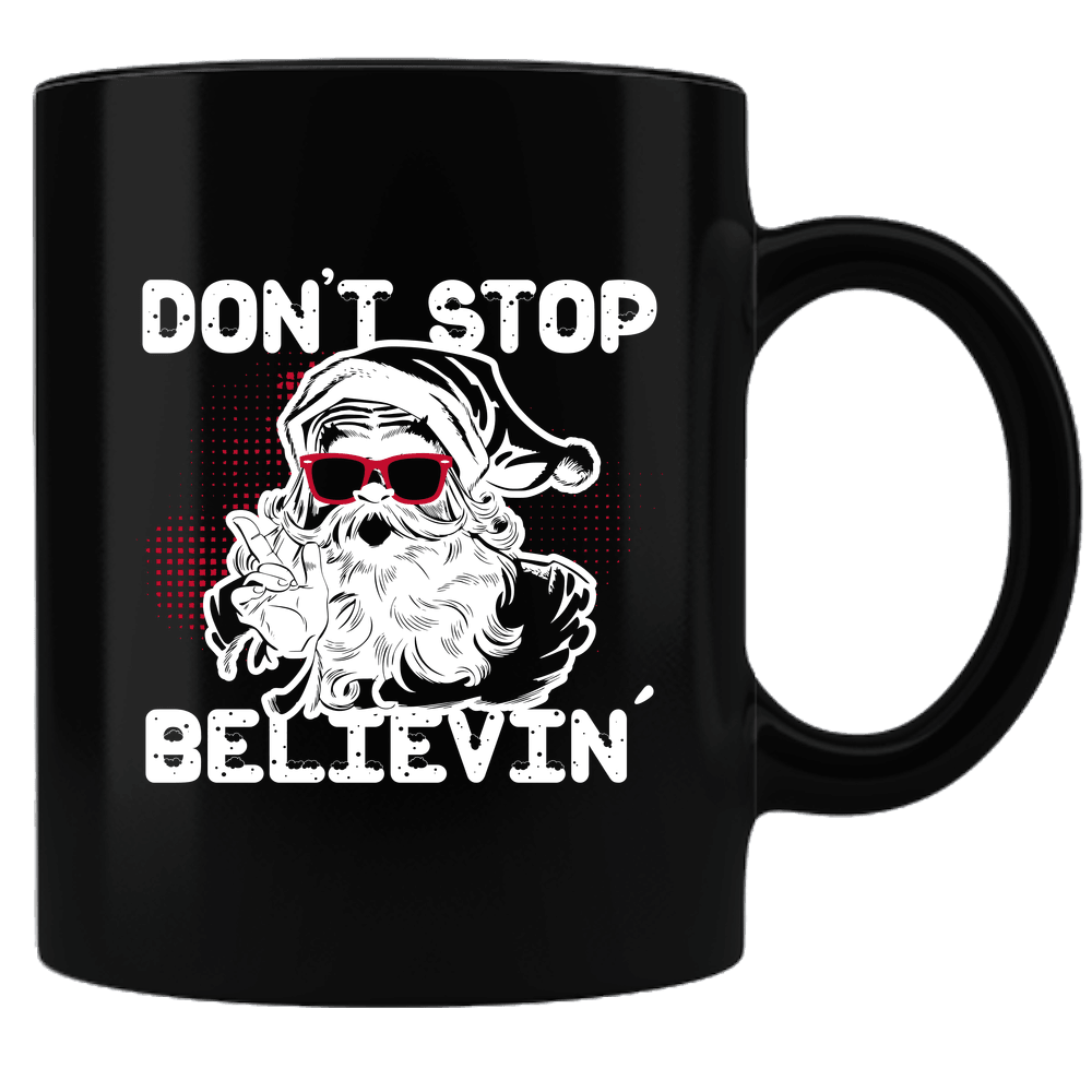 Designs by MyUtopia Shout Out:Don't Stop Believin' Santa Ceramic Coffee Mug,Default Title,Ceramic Coffee Mug