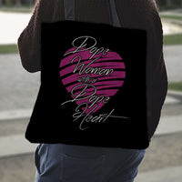 Load image into Gallery viewer, Designs by MyUtopia Shout Out:Dope Woman with a Dope Heart Fabric Totebag Reusable Shopping Tote
