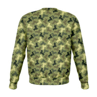 Load image into Gallery viewer, Designs by MyUtopia Shout Out:Doxie Shaped Camo Print Fleece Lined Fashion Sweatshirt
