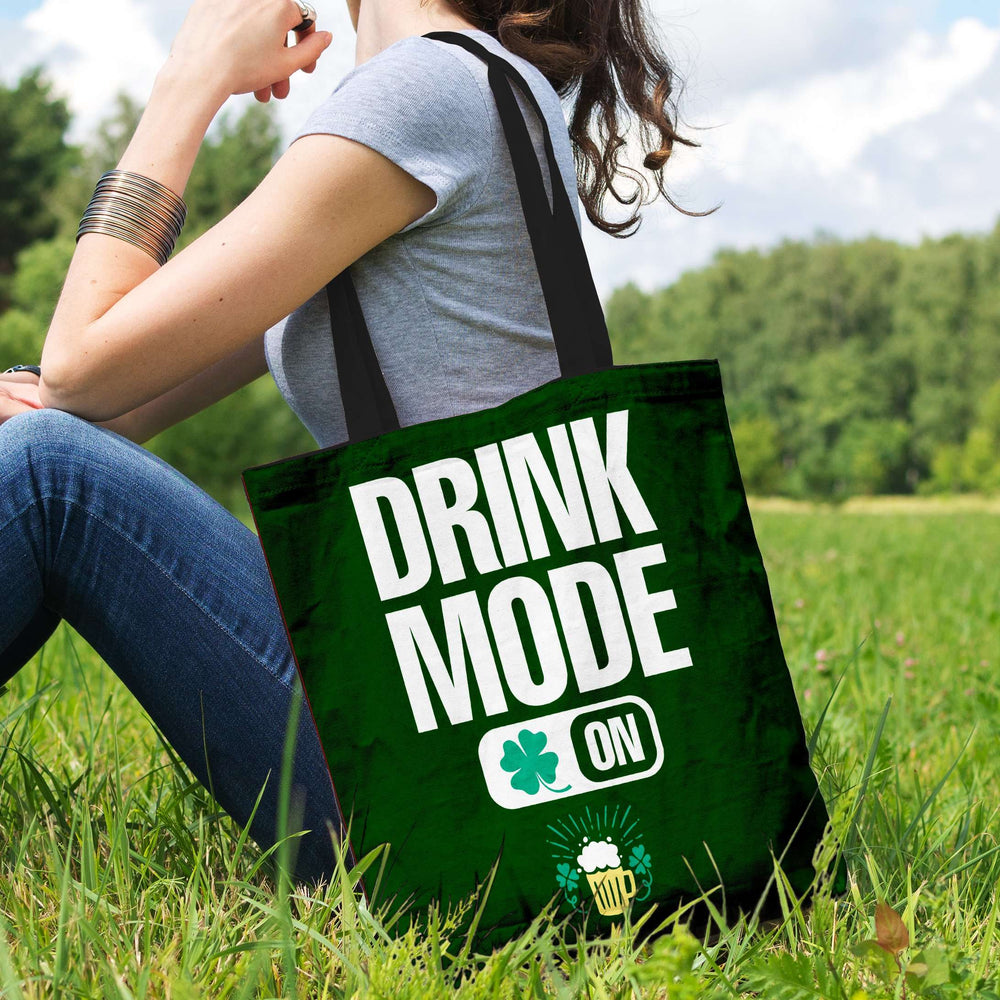 Designs by MyUtopia Shout Out:Drink Mode On Fabric Totebag Reusable Shopping Tote