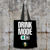 Load image into Gallery viewer, Designs by MyUtopia Shout Out:Drink Mode On Fabric Totebag Reusable Shopping Tote,Black,Reusable Fabric Shopping Tote Bag
