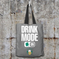 Load image into Gallery viewer, Designs by MyUtopia Shout Out:Drink Mode On Fabric Totebag Reusable Shopping Tote,Grey,Reusable Fabric Shopping Tote Bag
