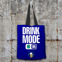 Load image into Gallery viewer, Designs by MyUtopia Shout Out:Drink Mode On Fabric Totebag Reusable Shopping Tote,Navy,Reusable Fabric Shopping Tote Bag
