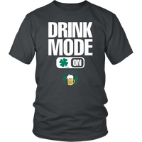 Load image into Gallery viewer, Designs by MyUtopia Shout Out:Drink Mode On T-Shirt,Charcoal / S,Adult Unisex T-Shirt
