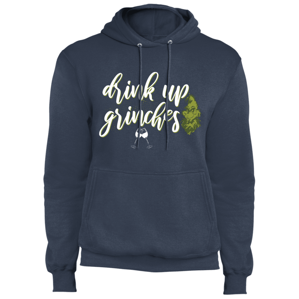 Designs by MyUtopia Shout Out:Drink Up Grinches - Core Fleece Unisex Pullover Hoodie,Navy / S,Sweatshirts