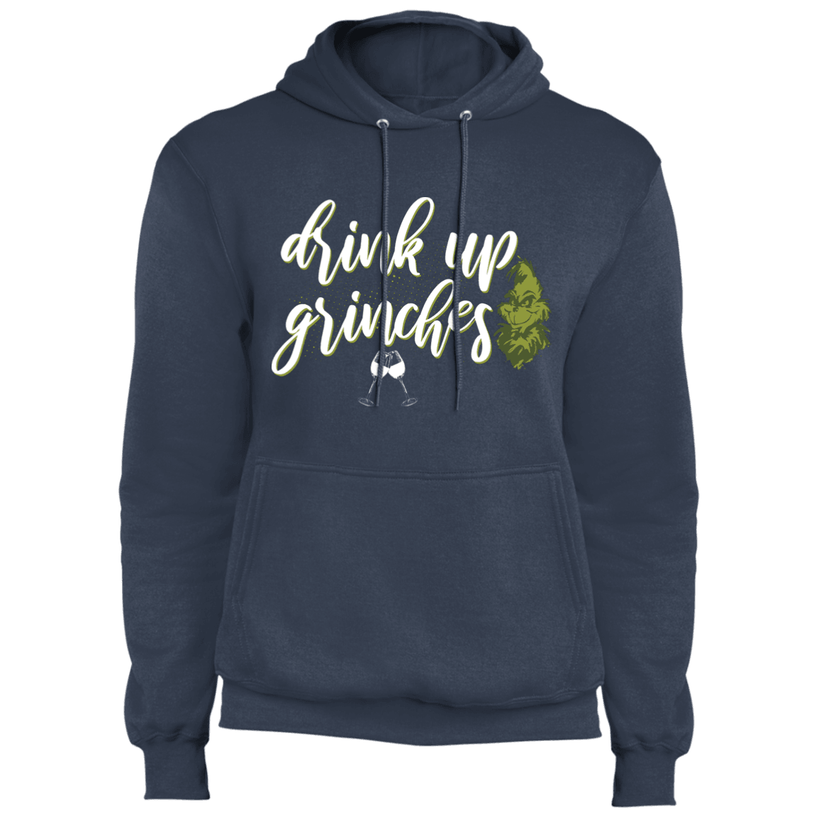 Designs by MyUtopia Shout Out:Drink Up Grinches - Core Fleece Unisex Pullover Hoodie,Navy / S,Sweatshirts