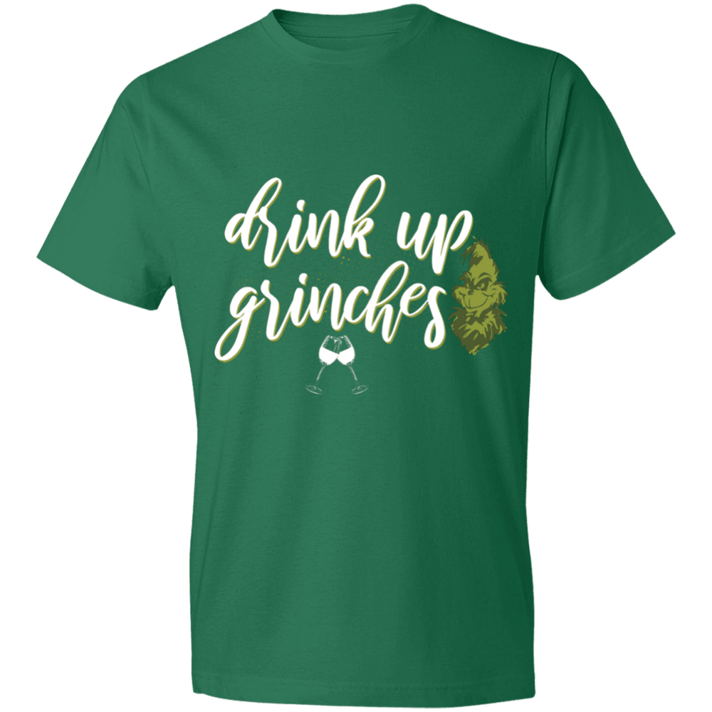 Designs by MyUtopia Shout Out:Drink Up Grinches - Lightweight unisex T-Shirt,Kelly Green / S,Adult Unisex T-Shirt