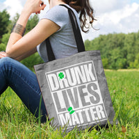 Load image into Gallery viewer, Designs by MyUtopia Shout Out:Drunk Lives Matter Fabric Totebag Reusable Shopping Tote,Grey,Reusable Fabric Shopping Tote Bag

