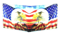 Load image into Gallery viewer, Designs by MyUtopia Shout Out:Eagle and USA Flag Patriotic Mens Bifold Wallet with Flip Up ID Window Faux Leather
