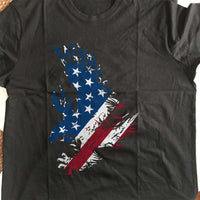 Load image into Gallery viewer, Designs by MyUtopia Shout Out:Eagle USA Flag Adult Unisex Cotton Short Sleeve T-Shirt
