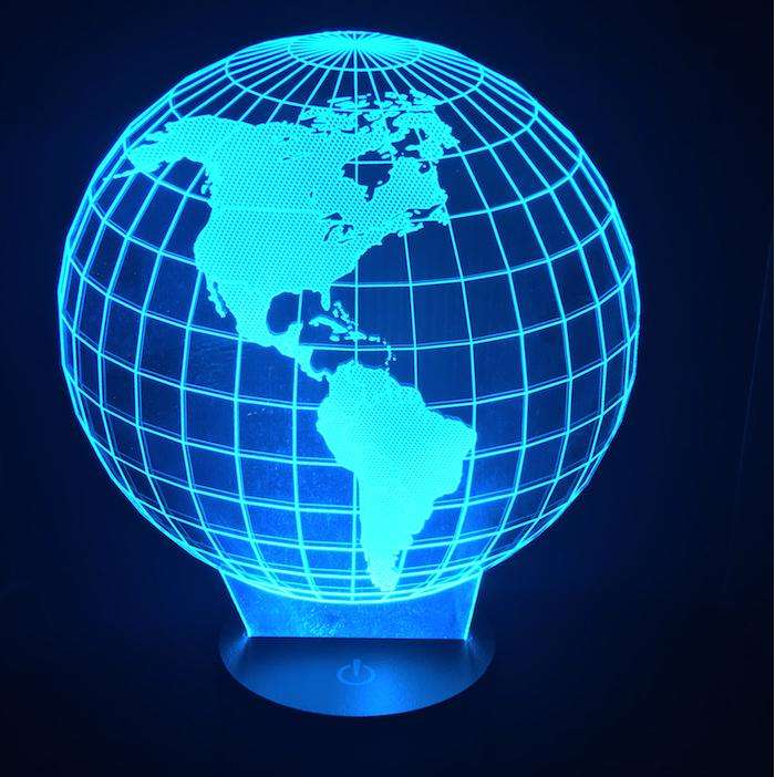 Designs by MyUtopia Shout Out:Earth Globe USB Powered LED Night-light Lamp Glows in Multiple Colors
