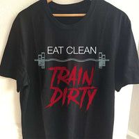 Load image into Gallery viewer, Designs by MyUtopia Shout Out:Eat Clean Train Dirty Adult Unisex T-Shirt
