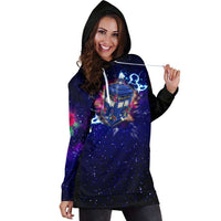 Load image into Gallery viewer, Designs by MyUtopia Shout Out:Electric TARDIS in Flight extra Long Pullover Hoodie
