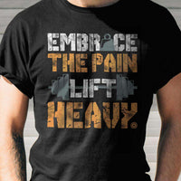 Load image into Gallery viewer, Designs by MyUtopia Shout Out:Embrace The Pain Lift Heavy Adult Unisex T-Shirt
