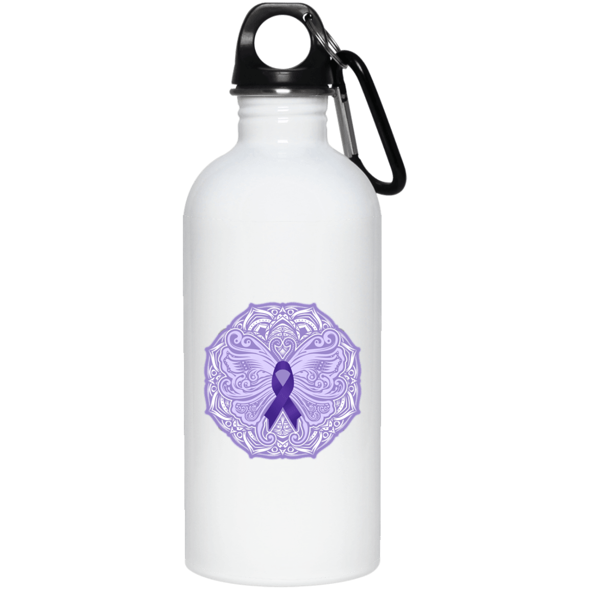 Designs by MyUtopia Shout Out:Epilepsy Awareness Butterfly 20 oz. Stainless Steel Water Bottle,White / One Size,Water Bottles