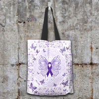 Load image into Gallery viewer, Designs by MyUtopia Shout Out:Epilepsy Awareness Butterfly Fabric Totebag Reusable Shopping Tote
