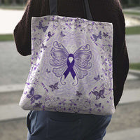 Load image into Gallery viewer, Designs by MyUtopia Shout Out:Epilepsy Awareness Butterfly Fabric Totebag Reusable Shopping Tote
