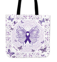 Load image into Gallery viewer, Designs by MyUtopia Shout Out:Epilepsy Awareness Butterfly Fabric Totebag Reusable Shopping Tote
