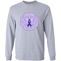Load image into Gallery viewer, Designs by MyUtopia Shout Out:Epilepsy Awareness Butterfly Ultra Cotton Long Sleeve Unisex T-Shirt,Sport Grey / S,Long Sleeve T-Shirts
