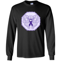 Load image into Gallery viewer, Designs by MyUtopia Shout Out:Epilepsy Awareness Butterfly Ultra Cotton Long Sleeve Unisex T-Shirt,Black / S,Long Sleeve T-Shirts
