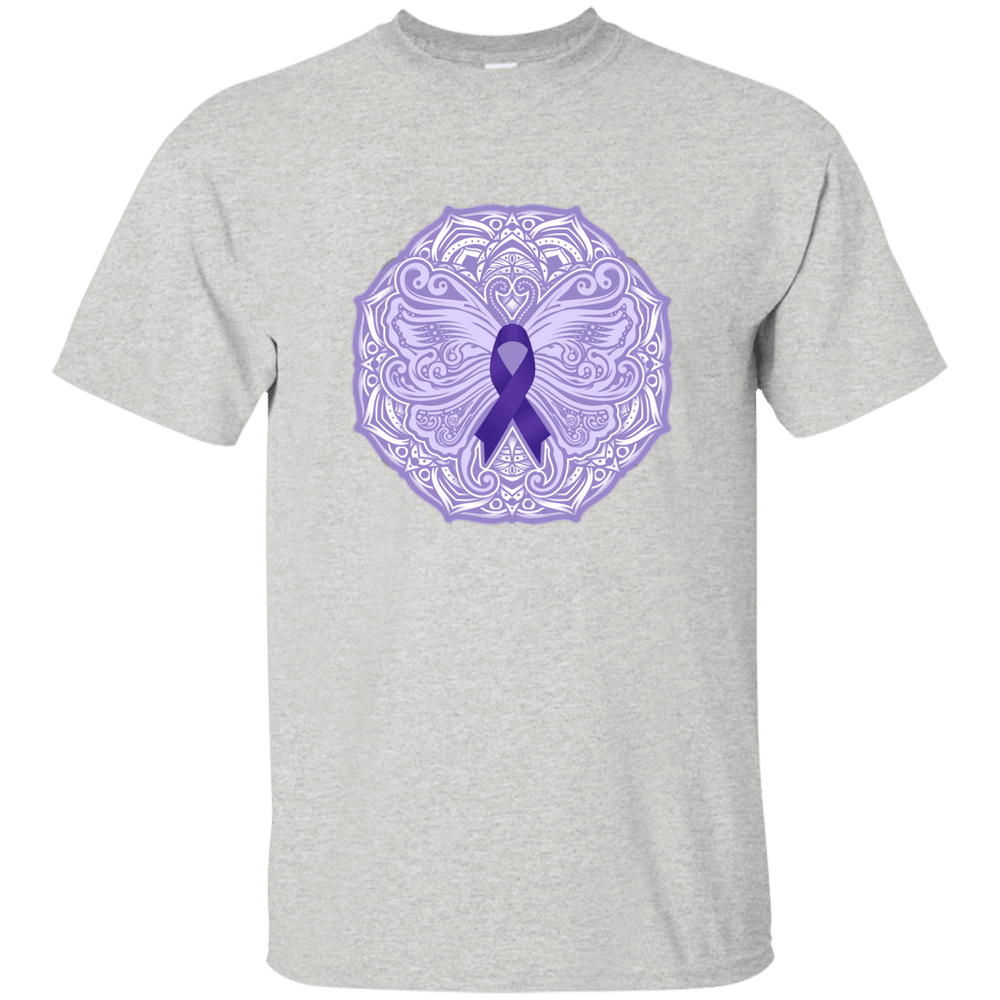 Designs by MyUtopia Shout Out:Epilepsy Awareness Butterfly Ultra Cotton Unisex T-Shirt,Ash / S,Adult Unisex T-Shirt