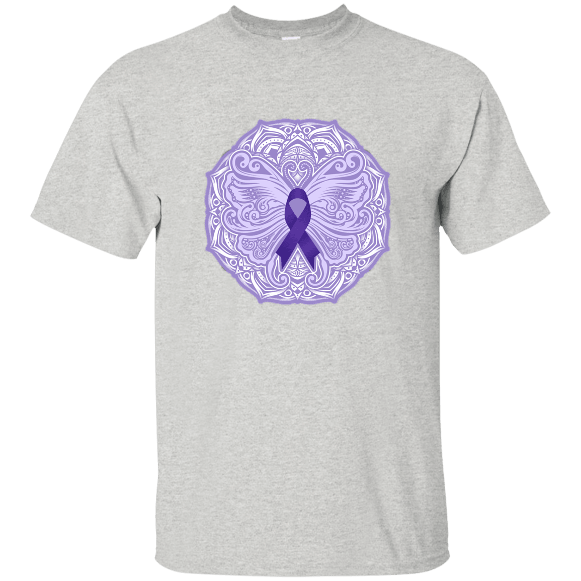 Designs by MyUtopia Shout Out:Epilepsy Awareness Butterfly Ultra Cotton Unisex T-Shirt,Ash / S,Adult Unisex T-Shirt