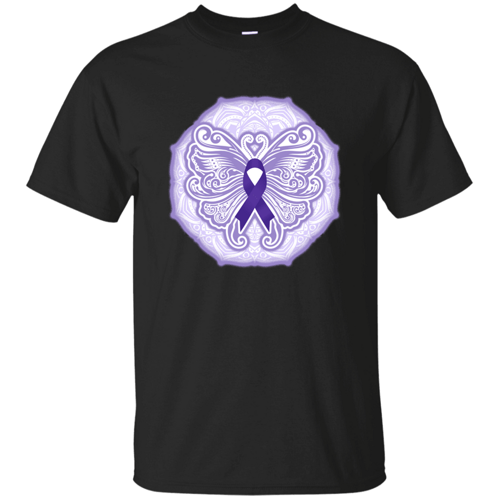 Designs by MyUtopia Shout Out:Epilepsy Awareness Butterfly Ultra Cotton Unisex T-Shirt,Black / S,Adult Unisex T-Shirt