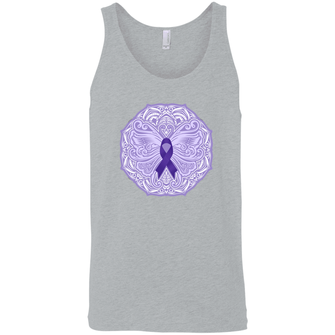 Designs by MyUtopia Shout Out:Epilepsy Awareness Butterfly Ultra Cotton Unisex Tank Top,Athletic Heather / X-Small,Tank Tops