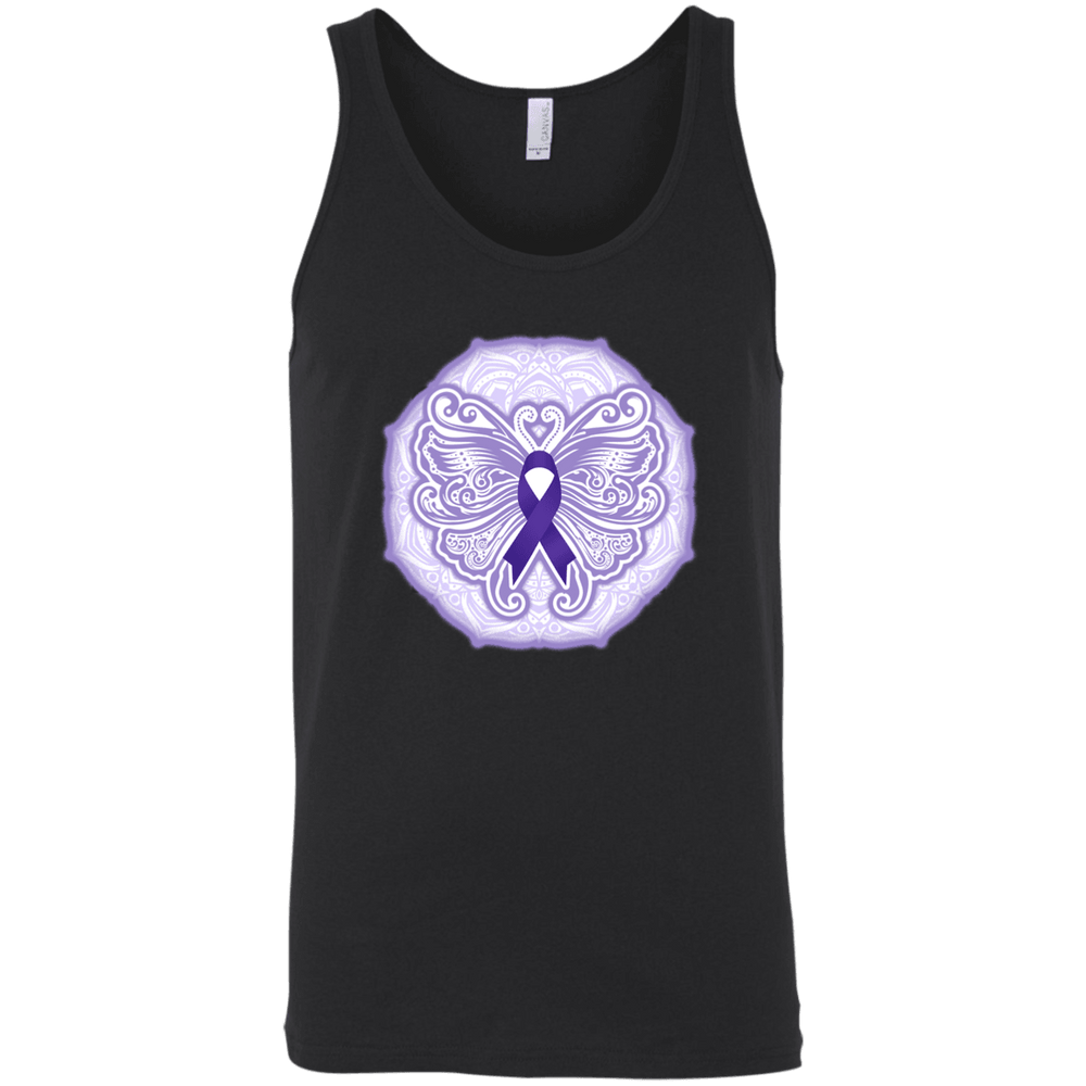 Designs by MyUtopia Shout Out:Epilepsy Awareness Butterfly Unisex Tank Top,Black / X-Small,Tank Tops