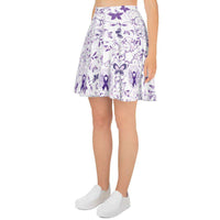 Load image into Gallery viewer, Designs by MyUtopia Shout Out:Epilepsy Awareness Ribbon and Butterfly Skater Skirt
