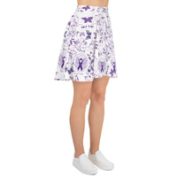 Load image into Gallery viewer, Designs by MyUtopia Shout Out:Epilepsy Awareness Ribbon and Butterfly Skater Skirt
