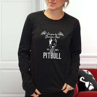 Load image into Gallery viewer, Designs by MyUtopia Shout Out:Everyone Has A Guardian Angel, The Lucky Ones Have A Pitbull Adult Long Sleeve Tee
