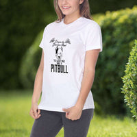 Load image into Gallery viewer, Designs by MyUtopia Shout Out:Everyone Has A Guardian Angel, The Lucky Ones Have A Pitbull Adult Unisex T-Shirt
