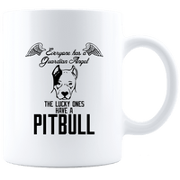 Load image into Gallery viewer, Designs by MyUtopia Shout Out:Everyone Has A Guardian Angel, The Lucky Ones Have A Pitbull Ceramic White Coffee Mug,11oz / White,Ceramic Coffee Mug
