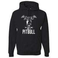 Load image into Gallery viewer, Designs by MyUtopia Shout Out:Everyone Has A Guardian Angel, The Lucky Ones Have A Pitbull Pullover Hoodie,Black / S,Pullover Hoodie
