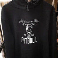 Load image into Gallery viewer, Designs by MyUtopia Shout Out:Everyone Has A Guardian Angel, The Lucky Ones Have A Pitbull Pullover Hoodie
