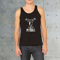 Load image into Gallery viewer, Designs by MyUtopia Shout Out:Everyone Has A Guardian Angel, The Lucky Ones Have A Pitbull Unisex Tank Top
