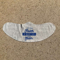 Load image into Gallery viewer, Designs by MyUtopia Shout Out:Faith Bigger Than Fear Fabric Face Covering / Face Mask,Athletic Heather,Fabric Face Mask
