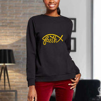 Load image into Gallery viewer, Designs by MyUtopia Shout Out:Faith Fish Christian Faith Crewneck Sweatshirt
