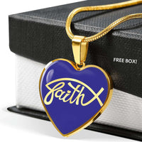 Load image into Gallery viewer, Designs by MyUtopia Shout Out:Faith Fish Christian Faith Personalized Engravable Keepsake Heart Necklace
